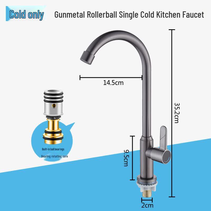 

Single Handle Wall-Mounted Stainless Steel Hot Water Faucet