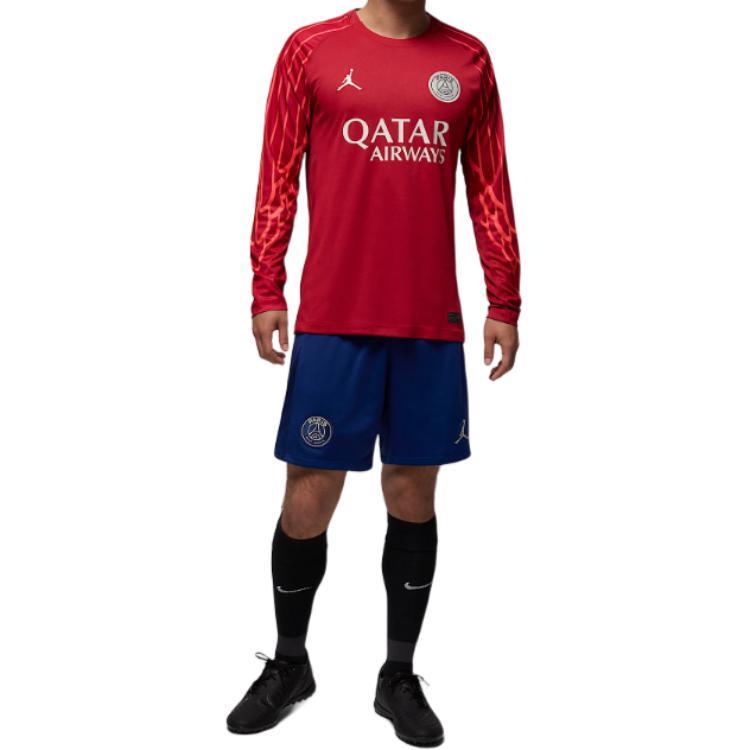 Jordan Logo Crew Neck Long Sleeve Soccer Shirt Men Tops Red HJ6854-660