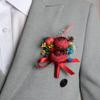 Lapela de Terno Masculino Flor Artificial Pulseira de Pulso Reutilizável Pulseira Floral Alta Simulação Versátil Celebração de Negócios Lapela