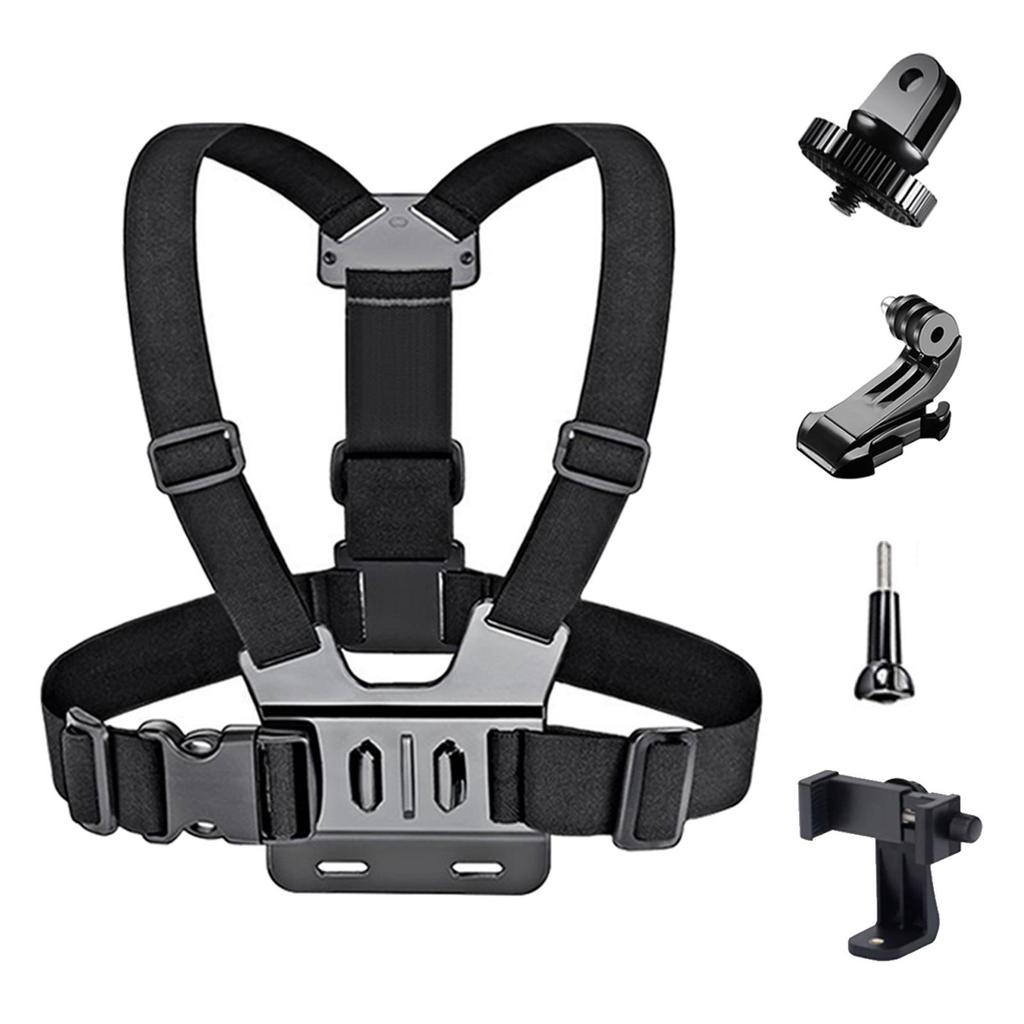 GoPro & DJI Osmo Camera Sports Accessories: Chest and Shoulder Strap 5-Piece Set.