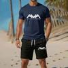 European Sportswear Set, Round Neck Short Sleeved Shorts Set, Men's Running T-shirt Set, Men's Clothing, Summer T-shirt Set, Men's Clothing
