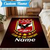 Custom Name Ahly Club Crest Rug Game Carpet, Floor Mat for Bedroom Living Room Entryway Rug, Home Decor Idea Gift for Christmas Birthday