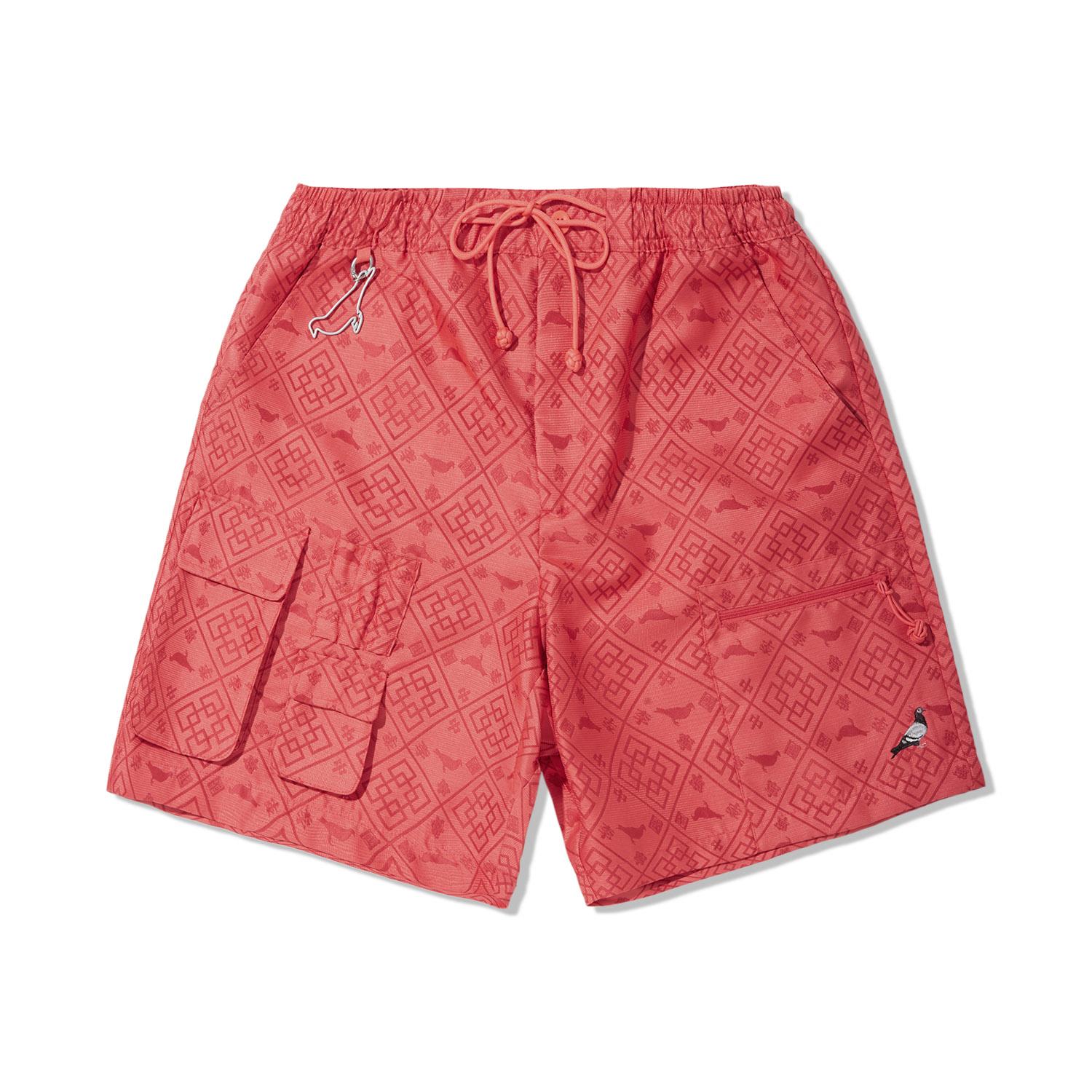 

Серия коллаборации Li Ning X Staple Принт по всей поверхности Средняя посадка На шнурке Дышащие Универсальные Повседневные шорты Мужские шорты AKSV667-1 S