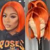 Ginger Short Bob Lace Front Wigs   Hair Wigs Bob Lace Wigs For Women Blonde Orange Straight Brazilian Hair Closure Wig