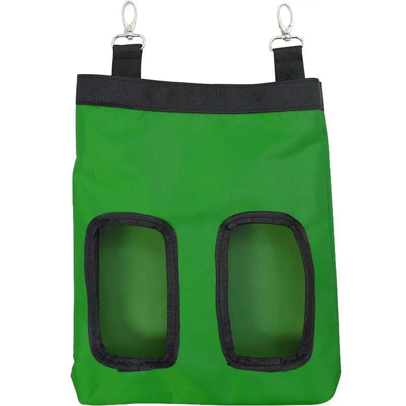 2 Holes Hanging Hay Bag for Bunny Guinea Pigs Small Animal Feeder Rabbit Food Dispensers Bag Cage Accessories Pet Feeding Bag