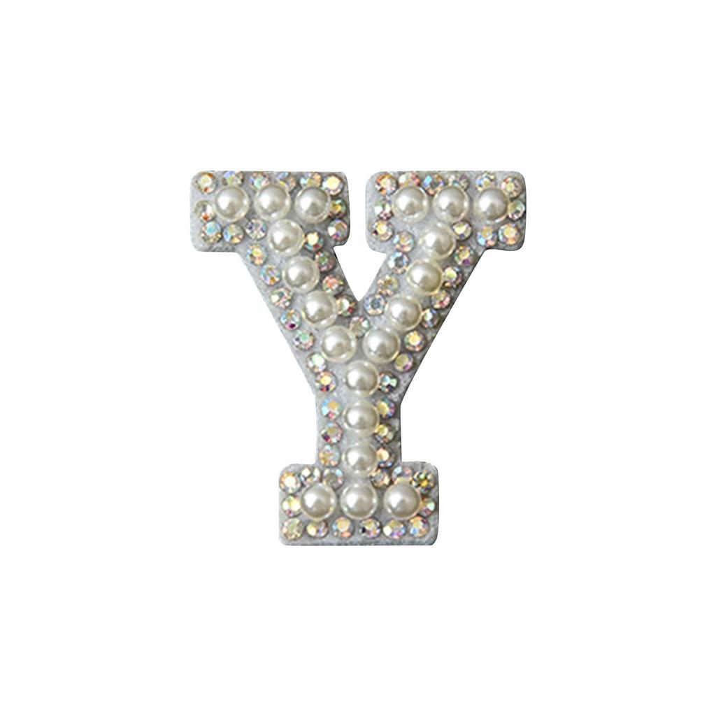 Diy Pearl Rhinestone English Letter Patch Hair Accessories