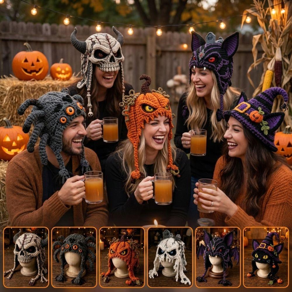Warm Halloween Crochet Hood Kit for Adults Handmade Halloween Animal Hat Halloween Party