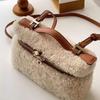 Fashion Lamb Fur Velvet Women's Handbag High-end Retro Shoulder Bag Lambswool Casual Lunch Box Bag For Autumn Winter