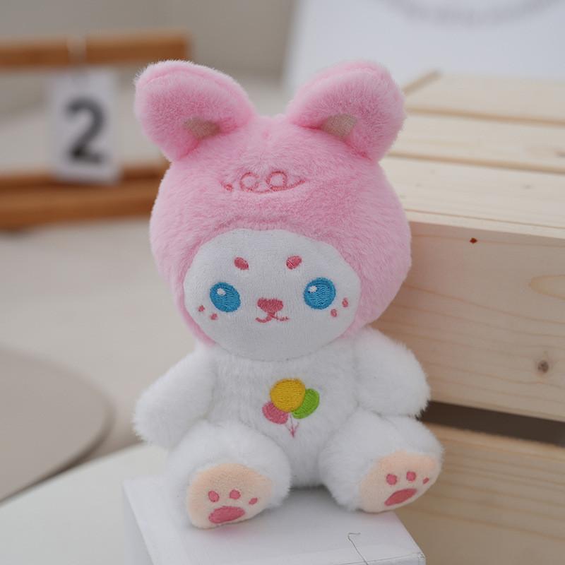 Adorable Plush Bunny Keychain Cute Rabbit Bag Accessory Fluffy Doll With Apron