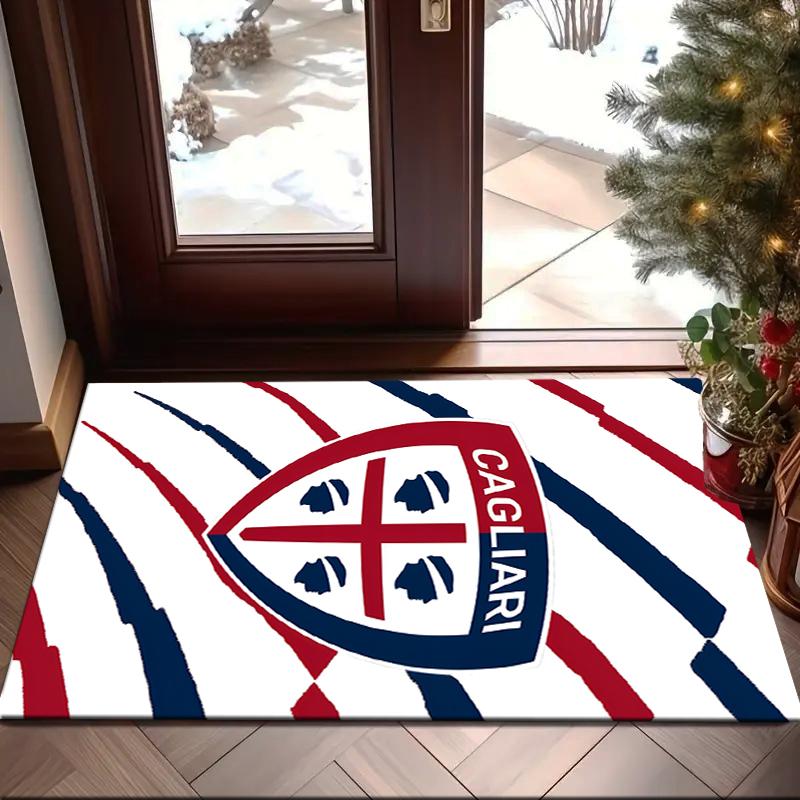 1PC Football Cagliari Design Rug Game Carpet, Floor Mat for Bedroom Living Room Entryway Rug, Home Decor Idea Gift for Christmas birthday