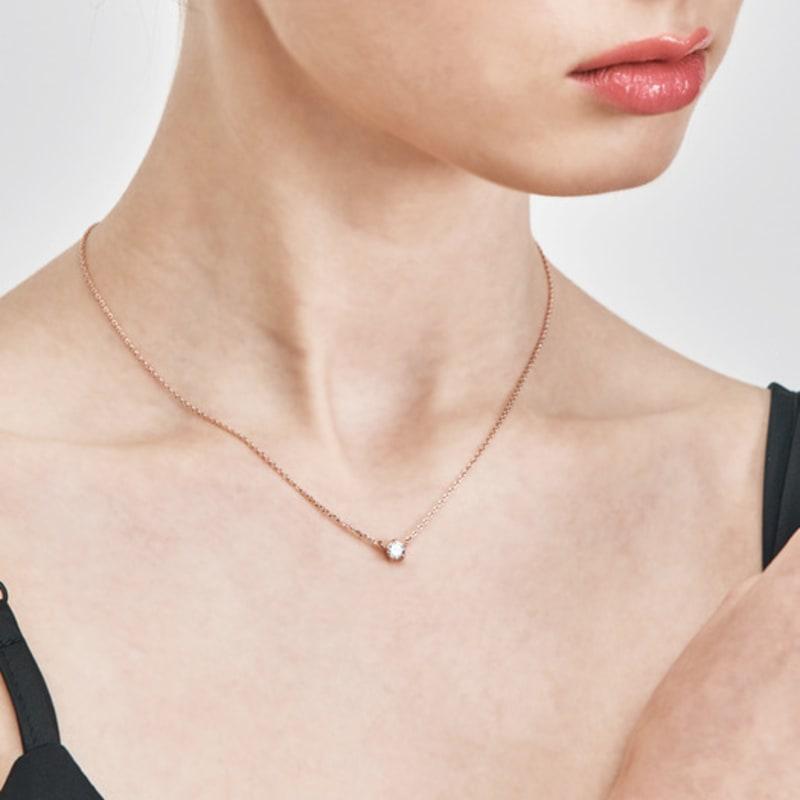 CRANNE Solitaire Cubic 1-Part 3-Part 5-Part Necklace C24NB118