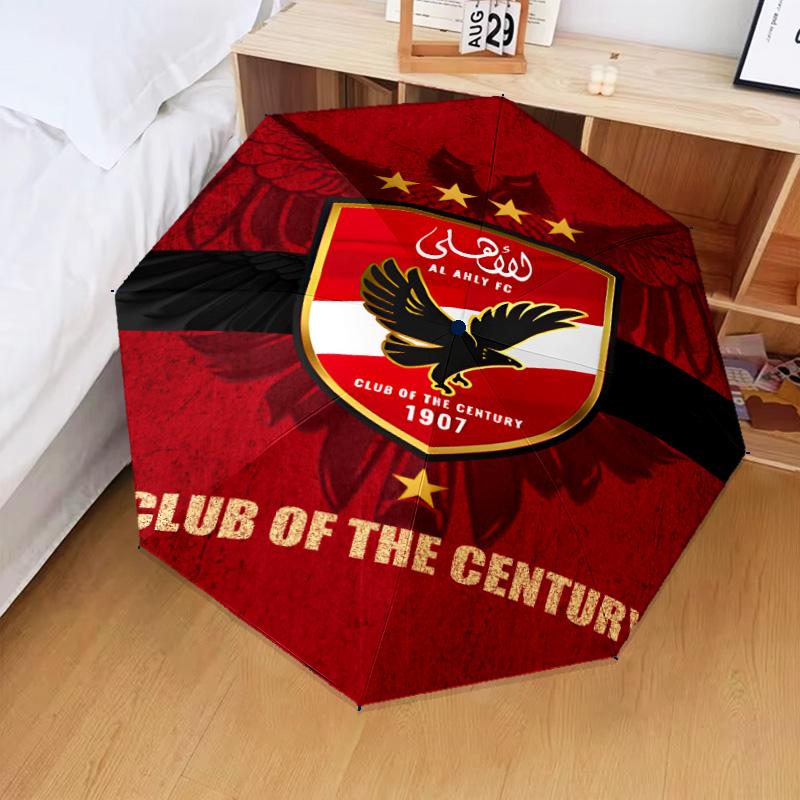 1PC Al Ahly FC Printed Umbrella Folding umbrella, automatic umbrella 8-Frame for Travel, camping Fan gifts Christmas Gifts
