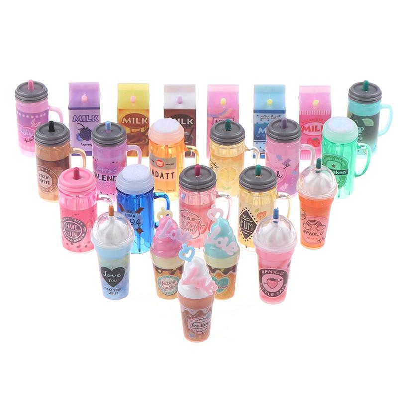 3Pcs/Set 1:12 Dollhouse Miniature Drink Bottles Juice Drink Doll Kitchen Toy