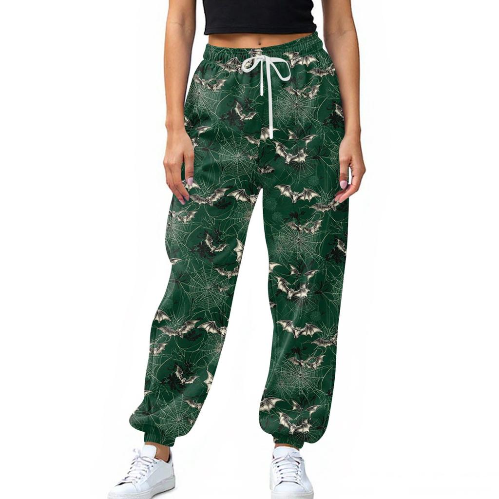 Women's Sports Pants With Pockets Fashion Print Elastic Waist Pants Casual Sweatpants Pants