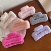 New Solid Hair Clips For Women Girls Soft Plush Hair Claws Large Size Korean Headwear Hairpins Crab Barrette Hair Accessories Gift