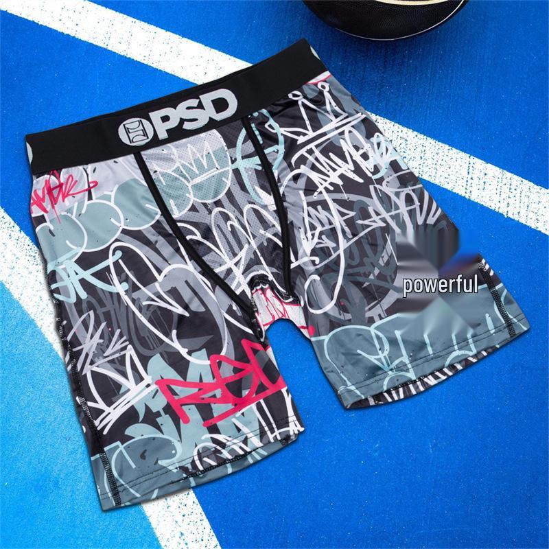 PSD Boxer Briefs Estampados Cómodos de Secado Rápido para Hombre de Línea Larga de Tiro Medio