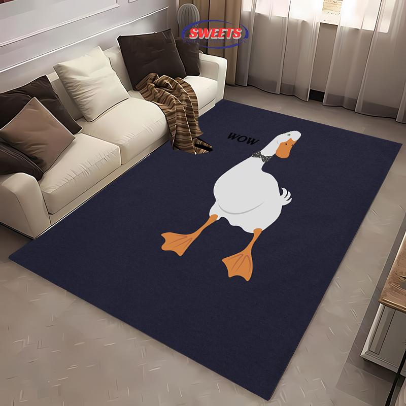 Nová příchozí ! Humorný kachní koberec pro domácí obývací pokoj dětský pokoj, rohožka k pohovce, podlaha do kuchyně, protiskluzový dekorativní koberec, pěkný dárek