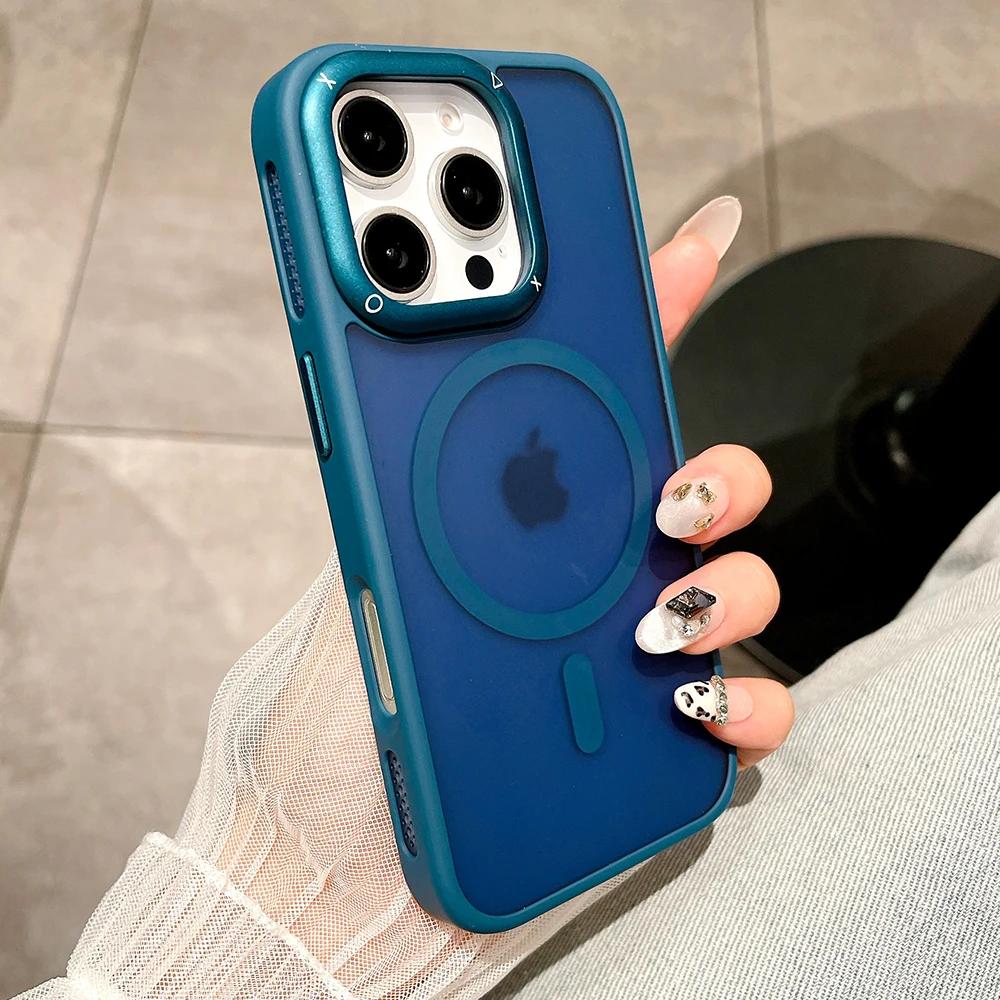 Desert Gold etui na telefon z odprowadzaniem ciepła i ładowaniem MagSafe dla iPhone 16 15 14 13 12 11 Pro Max metalowa ramka magnetyczna twarda okładka