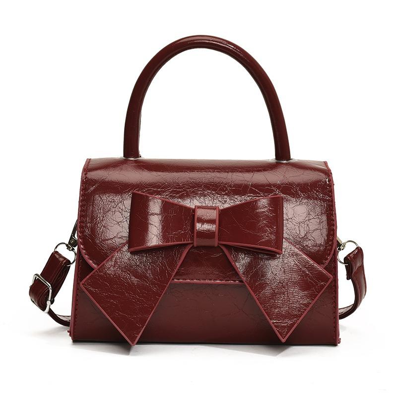 New Fashion Texture Trendy Minimalist Square Handbag with Bow Design for Women's Crossbody Bag