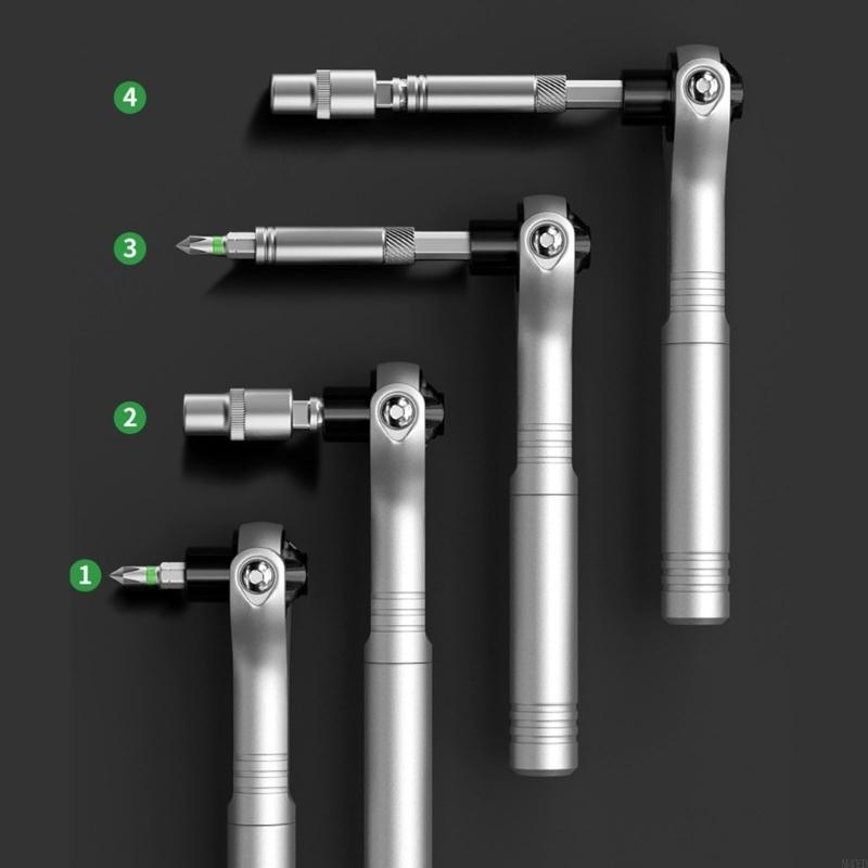 Universal Ratchet Wrench With Multiangle Rotations For Tight Space And Multiple Screw Types In Homes Or Auto Repair M4YD