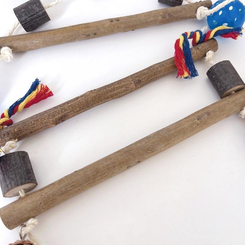 Bird Perches Cage Toy Wood Bird Perches Lovebird Cage Decoration Interactive Cage Accessories for Parakeets, Lovebirds