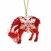 Acrylic Goat Pendant with Snowflake Goat Car Ornament Goat Hanging Ornament  Christmas Tree Decor