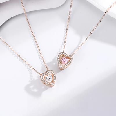 Touha srdce Láska náhrdelník Dámská nika Vynikající temperament Všestranný růžový diamant chytrý přívěsek Náhrdelník ženy