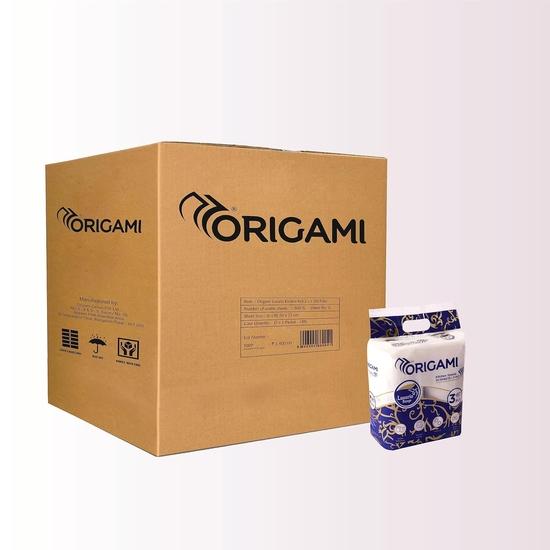 Origami Kitchen Roll pack of 2 x 18 in a Carton 50 Pulls each 3 ply (Total 36 Rolls, 1800 Sheets) | Home & Commercial Use