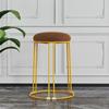 Sturdy Steel Frame Upholstered Round Stool - Soft, Simple Design for Dining or Kitchen Storage.