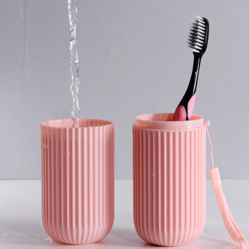 Portable Toothbrush Toothpaste Case for Office Travel Toothbrush Storage pink