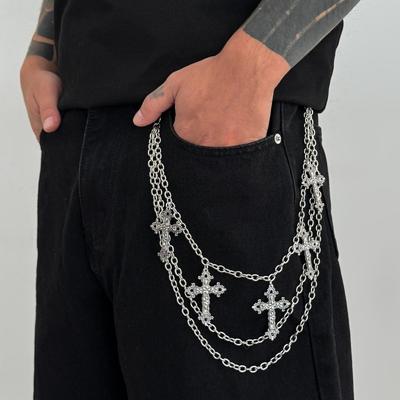 Men's Motorcycle KeyChain Jean Biker Wallet Belts Chain Skull Charm Cross Gothic Rock Pants Trousers Waist Key Men's