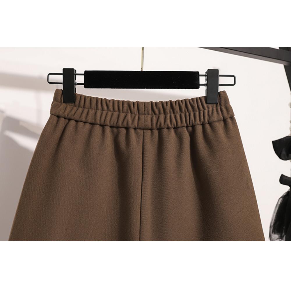 DIMANAF Plus Size 2025 New Winter Women Shorts Pants Loose Casual Short Pants Elastic Waist Fashion Lady Skirts Thick