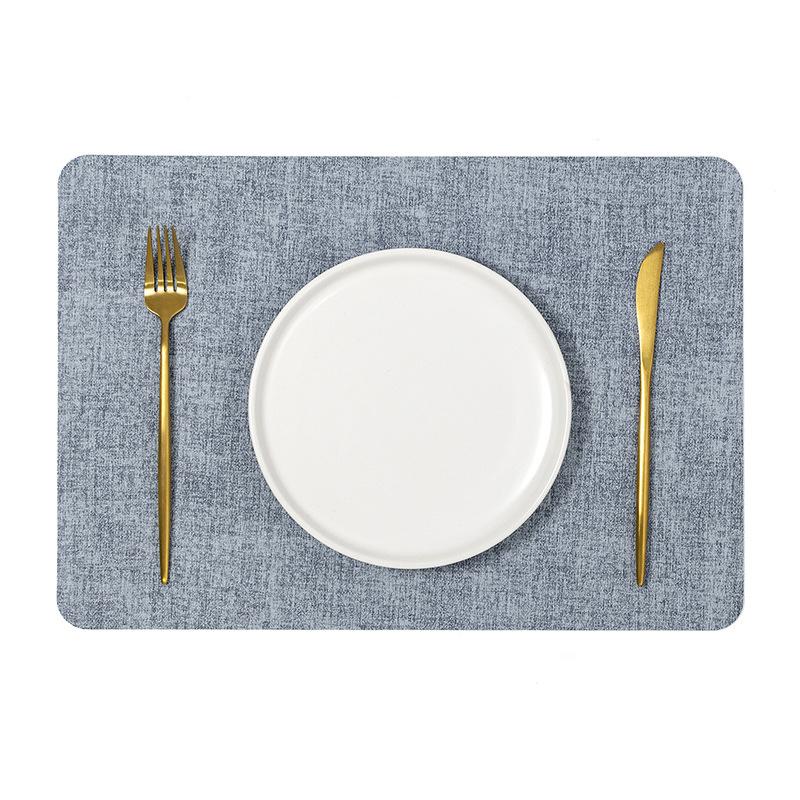 Nordic Retro PU Leather Placemats Waterproof OilProof Table Mats for Kitchen Dining Room Decoration