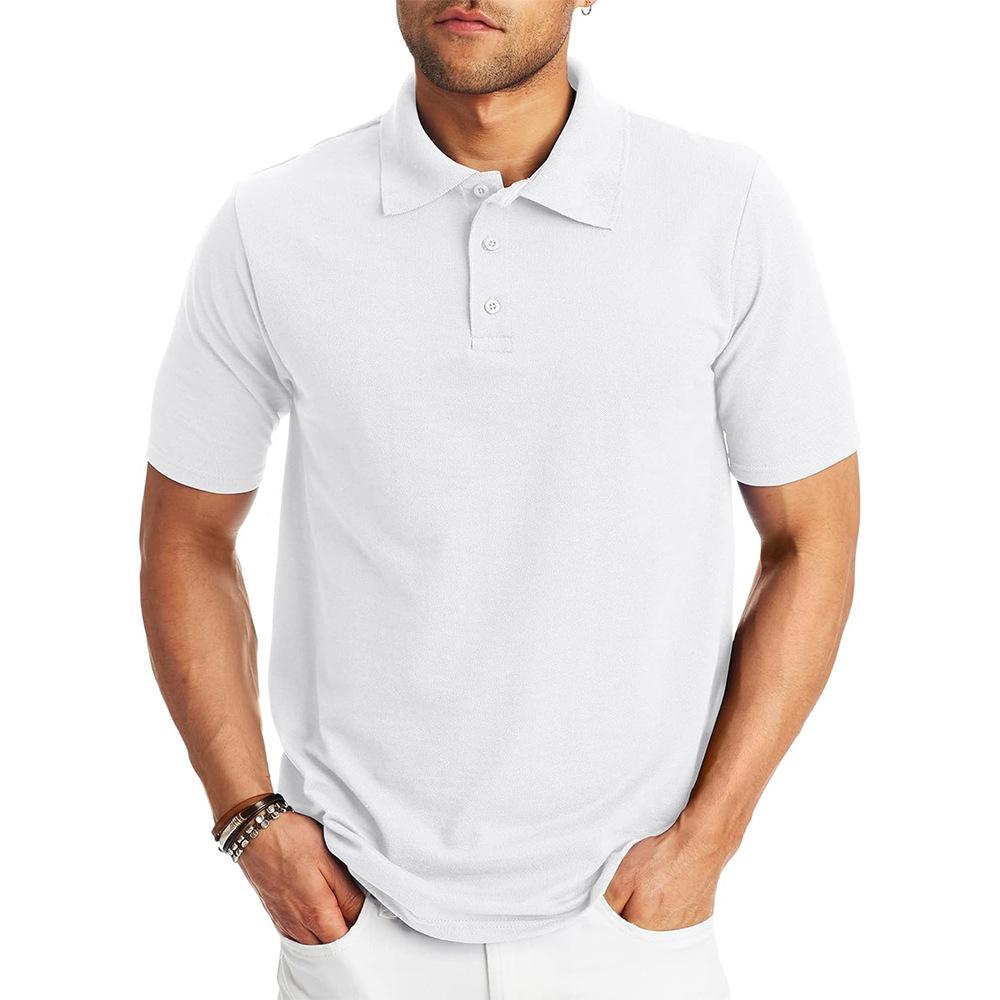 Mens Short Sleeve Cotton Polo Shirt Casual Workwear Logo Print S