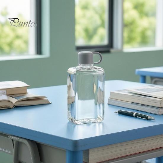 Portable Flat Flask Cup Tritan Water Bottle, Lightweight Slim Design, Large Reusable Plastic Vessel Capacity Leakproof Kettle, for Outdoor Hiking