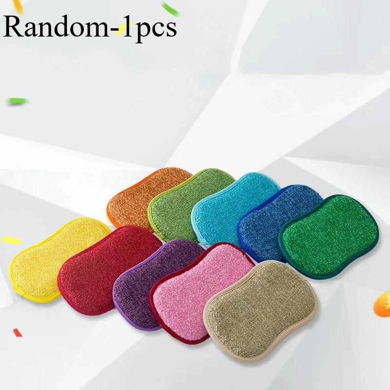1/3/5/10PCS Scrub Sponges for Dishes Non-Scratch Microfiber Sponge Non Stick Pot Cleaning Sponges Kitchen Tools Wash Pot Gadgets