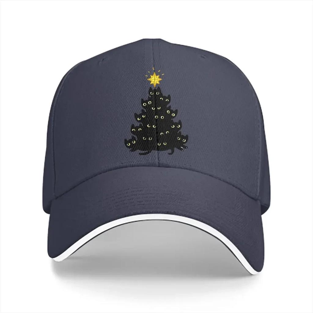 Washed Unisexs Baseball Cap Meowy Christmas Trucker Snapback Caps Dad Hat Cats