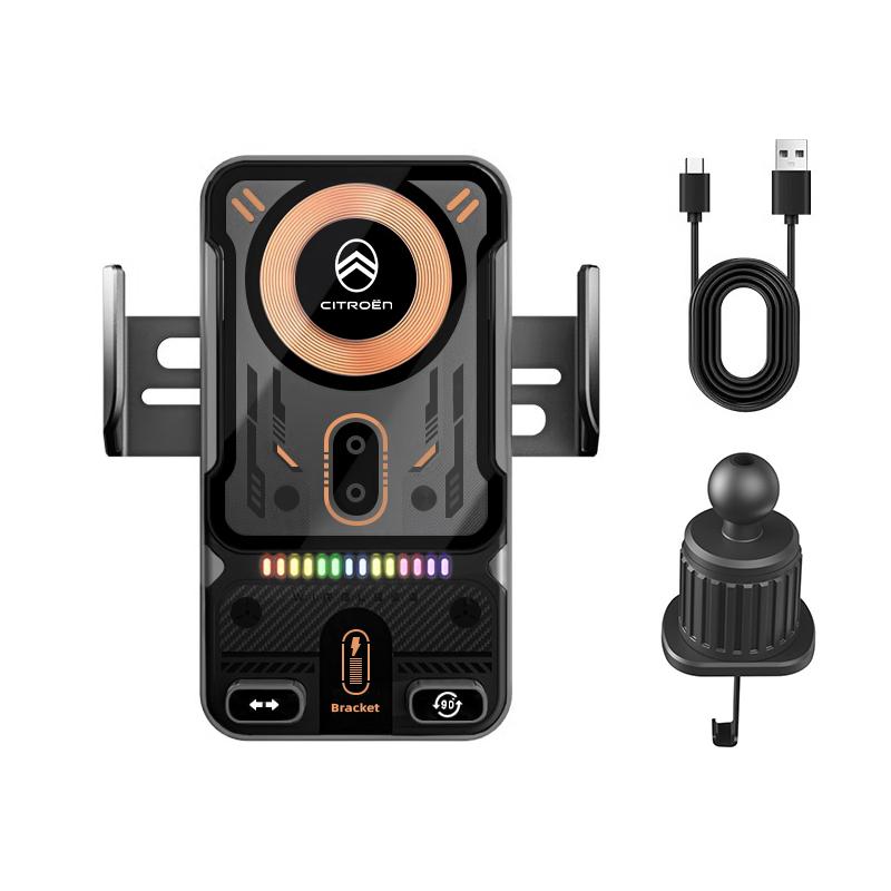 Car Mobile Phone Holder 15W Wireless Charger Intelligent Infrared Bracket For Citroen C4 C3 C5 AIRCROSS C5X Cactus PICASSO e-C3 NF2