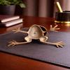 Brass Frog Desk Bell Hotel Service Call Bell Collectible Decor