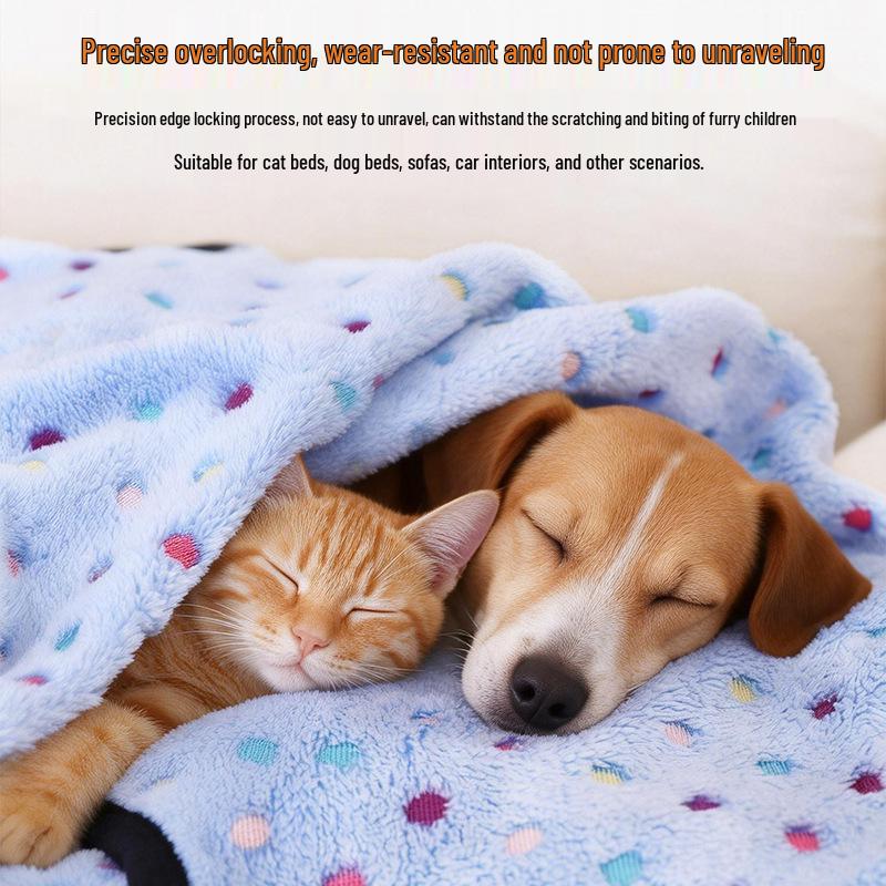 Coral Fleece Flannel Pet Blanket - Cozy Mat for Dogs & Cats