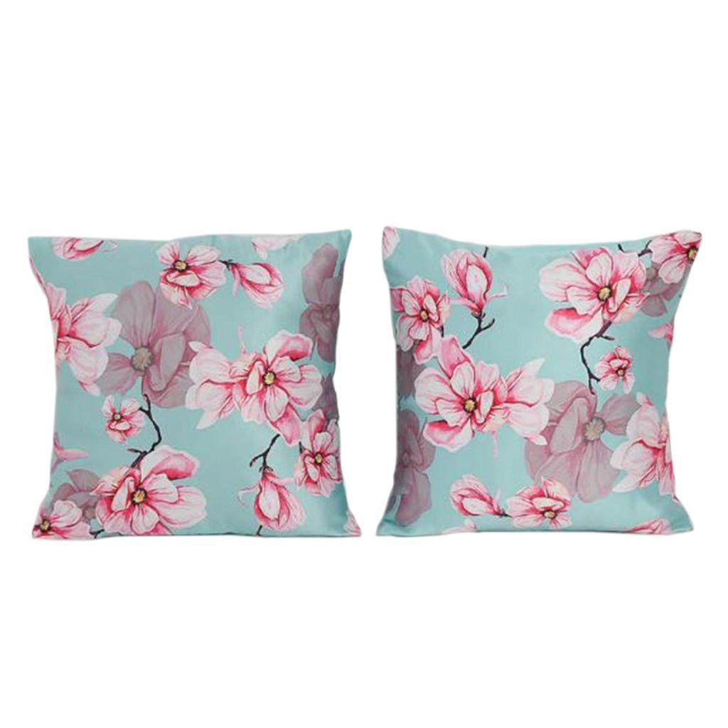 KOKO MAISON INC Fleurs de reve Polystain Cushion Cover (Pack of 2) | Flap Closure | Digital Printed