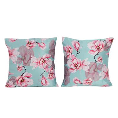 KOKO MAISON INC Fleurs de reve Polystain Kissenbezug (2er-Pack) | Klappenverschluss | Digitaldruck