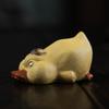 Yixing Zisha Cute Little Yellow Duck Tea Pet Elegant Fish Tank Landscaping Tea Figurine Play Toys Tea Statue Ornaments Craft