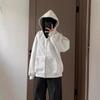 Stylish Grey-White Cardigan Hoodie for Men & Women - Cotton, Loose Fit, Hooded, Perfect for Autumn/Winter Casual Wear