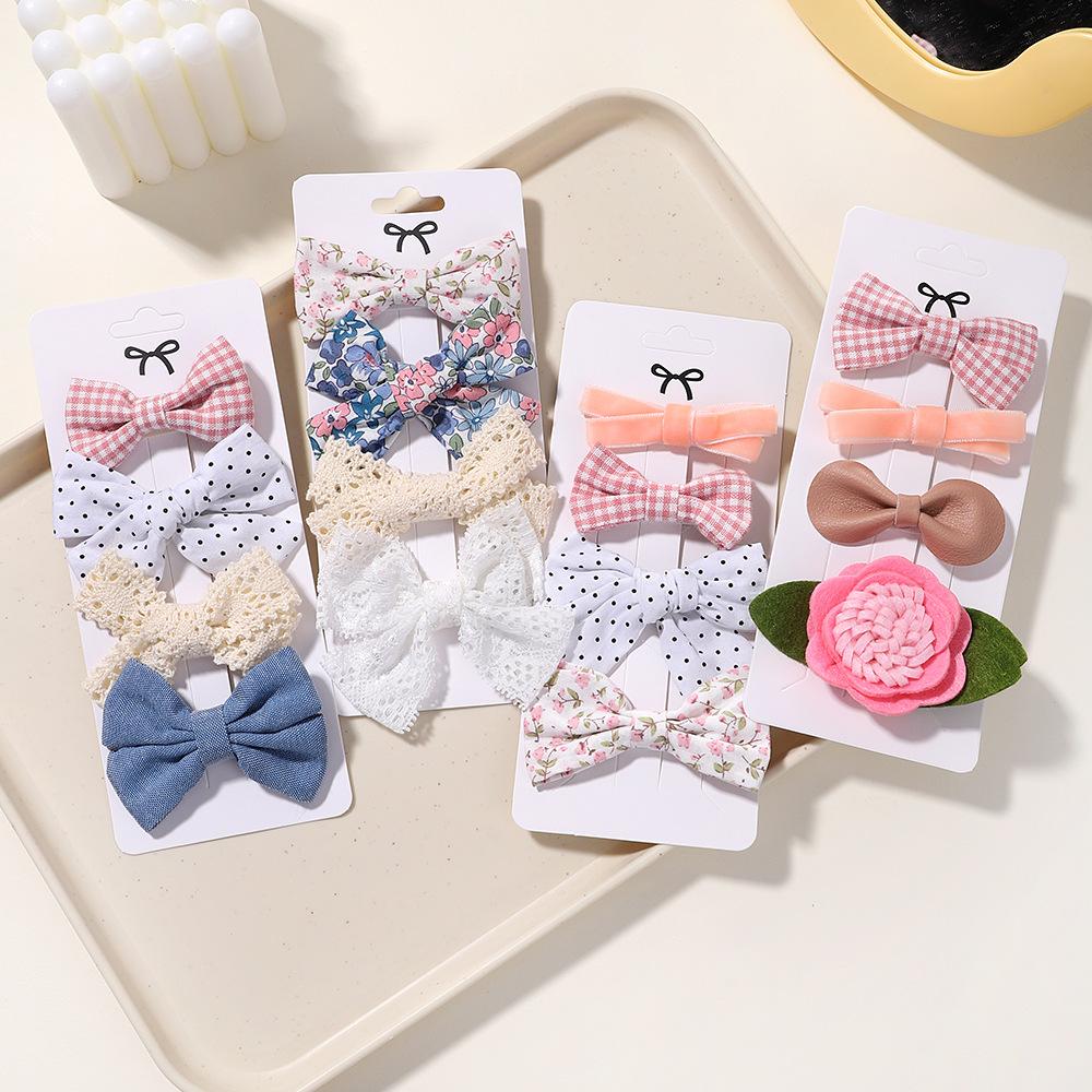 Children'S Hair Accessories Set Baby Printed Hairpin Card Flower Fabric Hairpin Christmas Set 2302