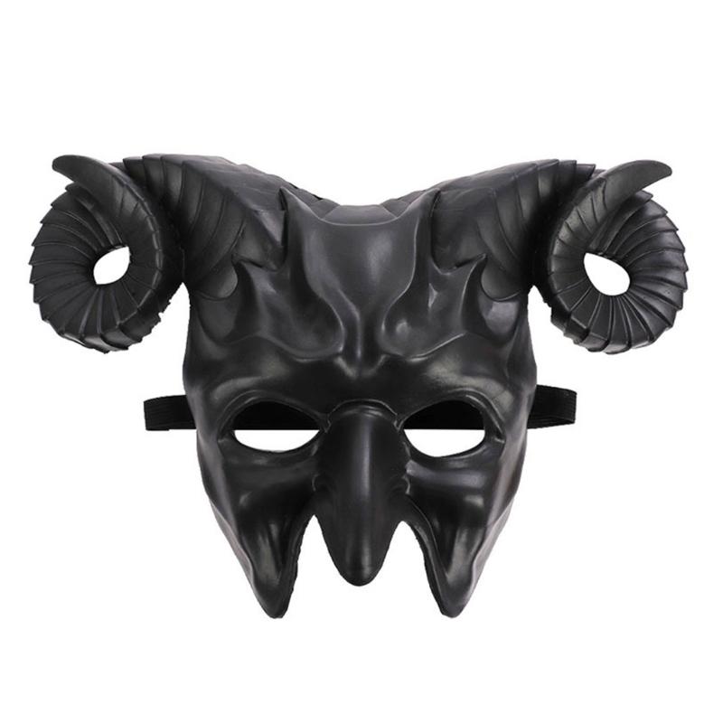 Devil Mask Ox Horn Mask Halloween Demons Mask Masquerade Mask Scary Devil Mask