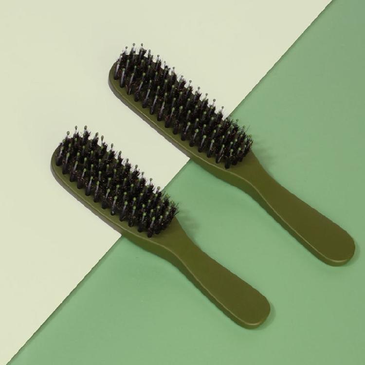 Modern Green Hairbrush Ergonomic ABS Handle Static Reduction Hair Comb Quick Cleaning Structure Daily Maintenance