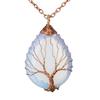 Direct Sales Copper Wire Winding Tree Of Life Water Drop Natural Gemstone Necklace Necklace N517 Pendant