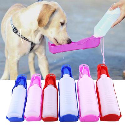 250ml/500ml Protable Pet Travel Water Drinking Feeding Fountain Bottle