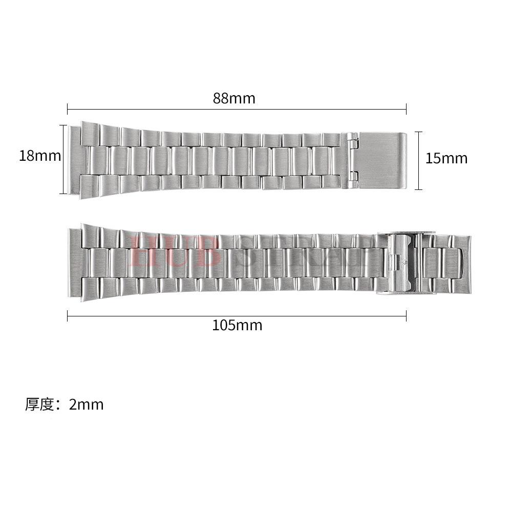 Ultradünnes Uhrenarmband Edelstahlarmband für CASIO 18mm für F91W F84 F105 F108 A158 A168 AE1200/1300 B650 AQ230 Herren Metallarmband